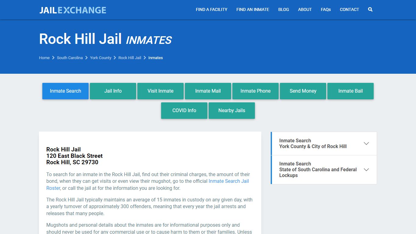 Rock Hill Jail Inmates - JAIL EXCHANGE